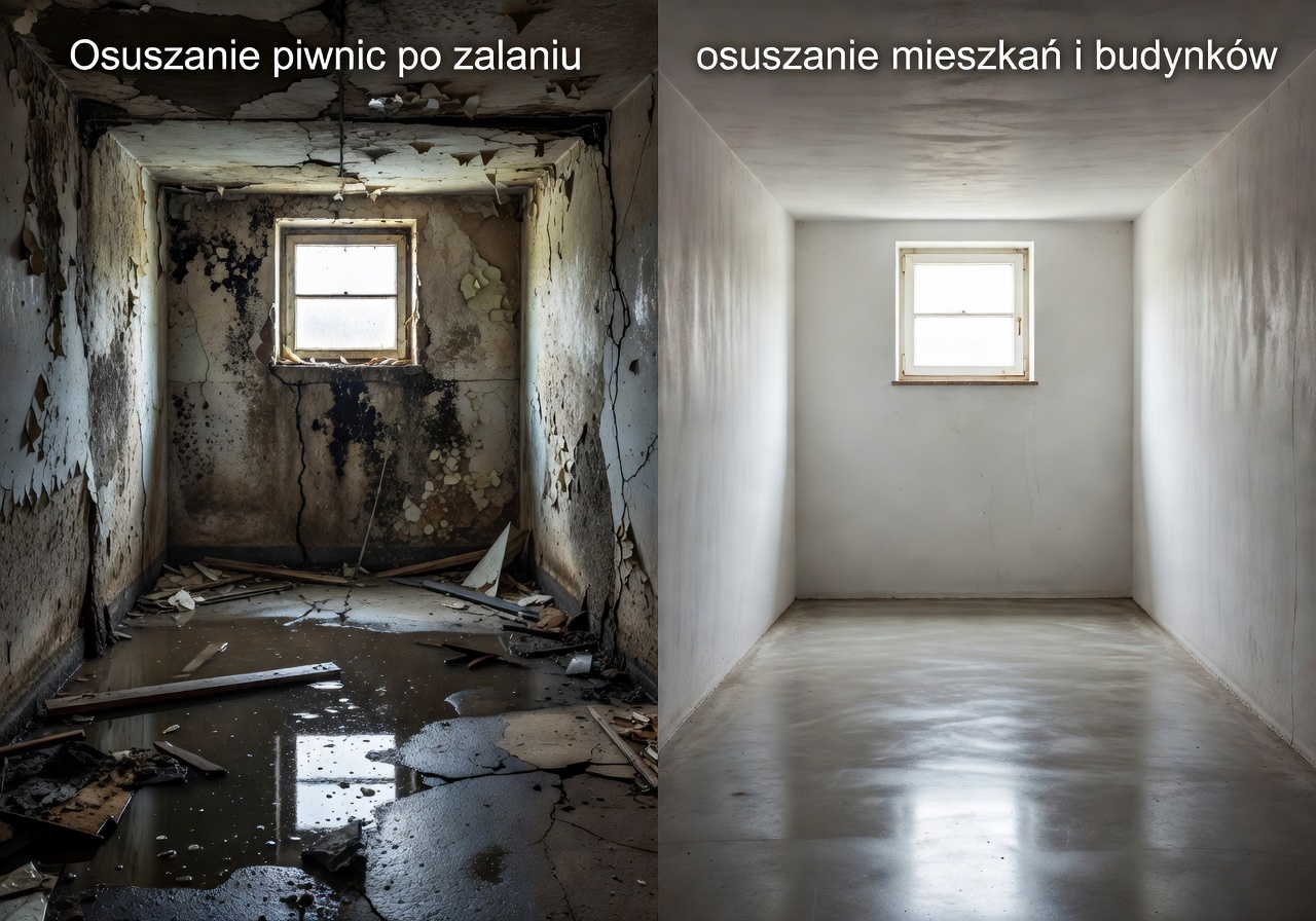 Osuszanie ścian po zalaniu Warszawa – realizacja 2